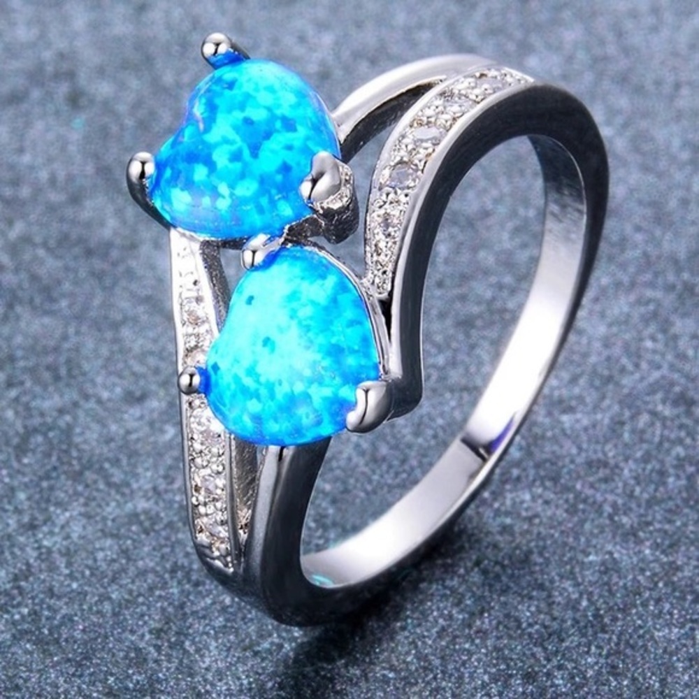 Sterling Silver Two Hearts Ring